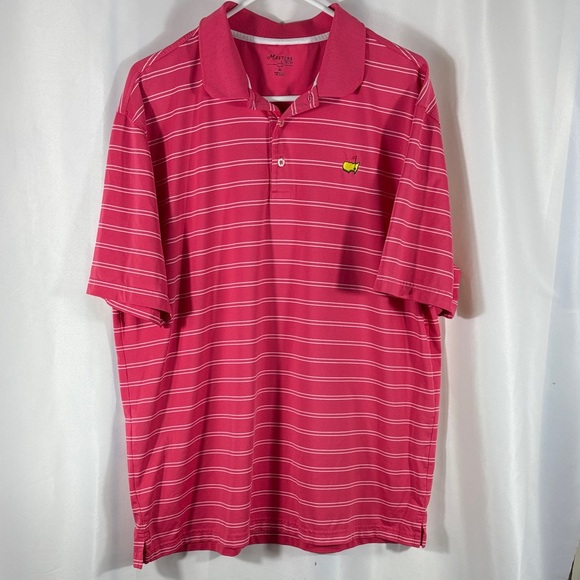 Masters Pink Striped Polo Shirt - Picture 1 of 6